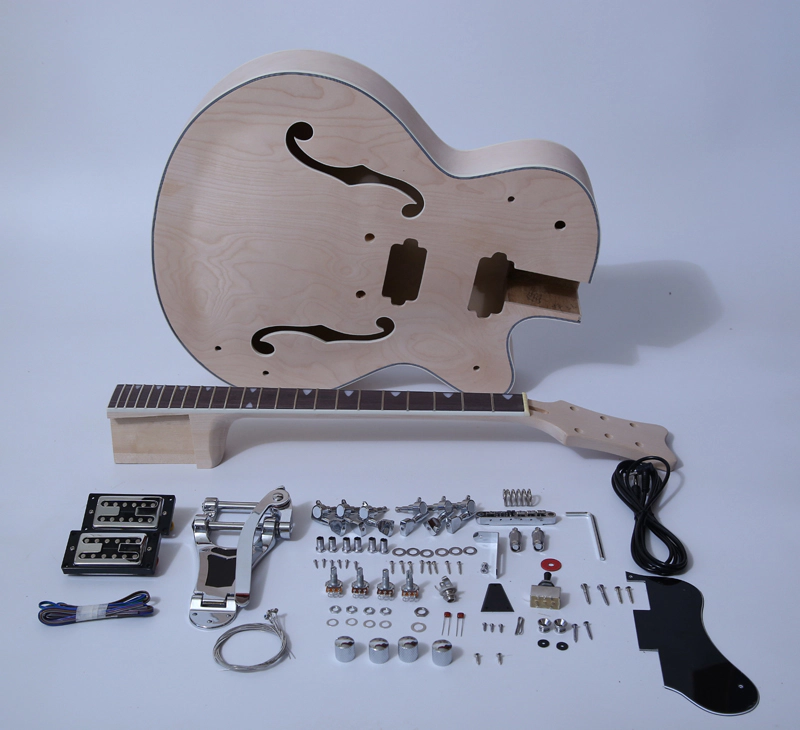 DIY Electric Guitar Kits-Hollow Body Build Your Own Guitar Kit - Rockabilly SNGK045