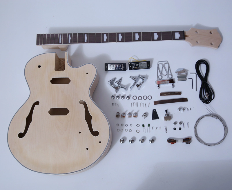 DIY Electric Bass Guitar Kits-Hollow Body Bass Build Your Own Bass Kit SNBK011