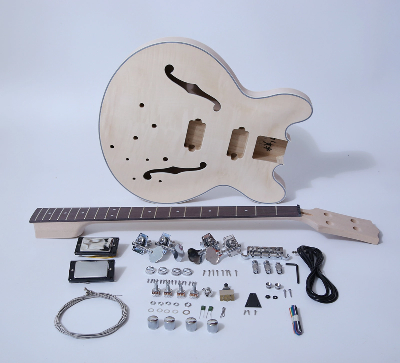 DIY Electric Bass Guitar Kits-Semi Hollow Body Bass Build Your Own SNBK013