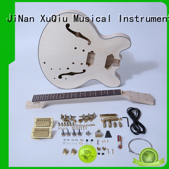 XuQiu unfinished semi hollow guitar kit supplier for kids